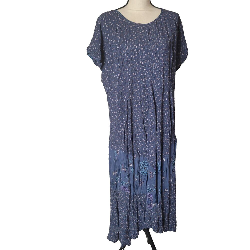Olivia Medium dress long maxi flower pleated crepe scoop prairie cottage core